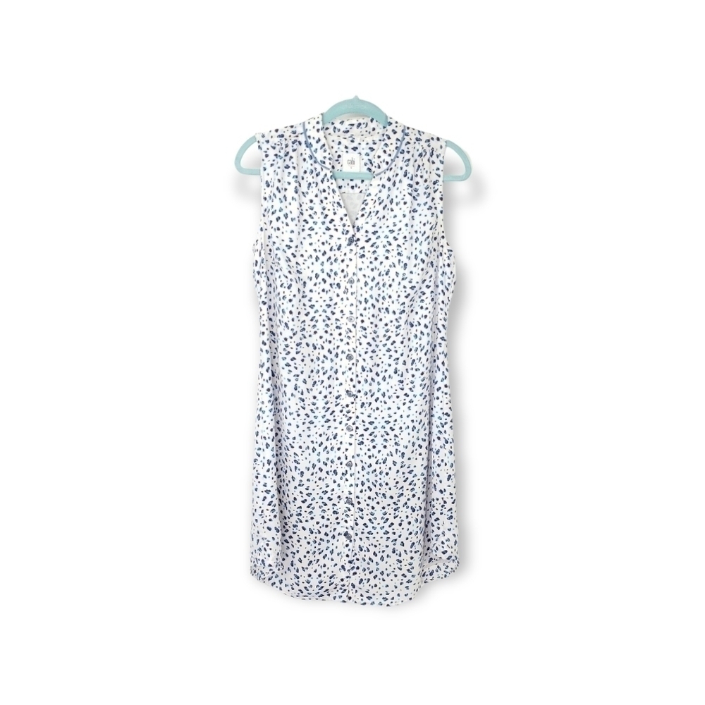 Cabi Button Front Leopard Print Dress Size Small - image 3